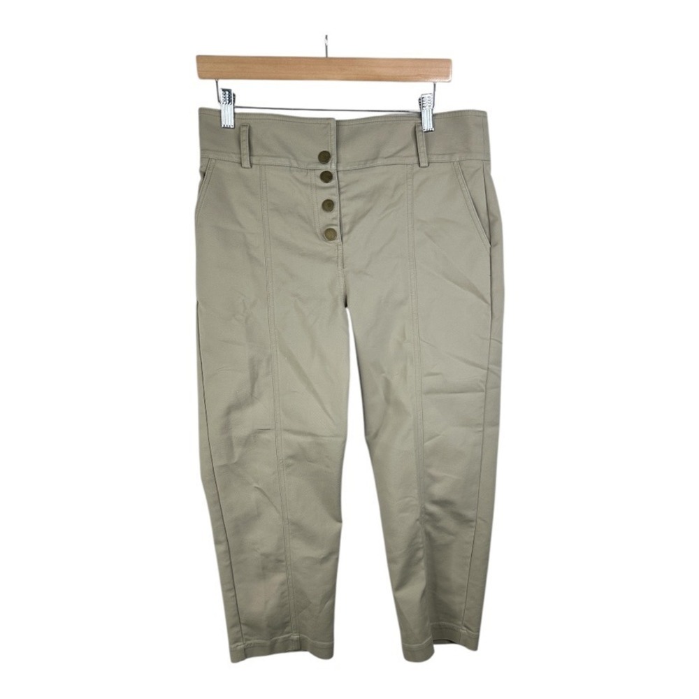 STUDIO F Button Fly Tan Ankle Pants size 8‎